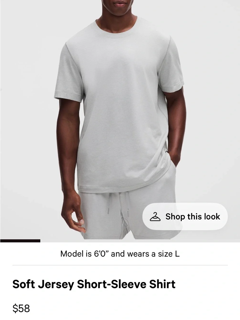 Lululemon Soft Jersey Short-Sleeve Shirt - Light Gray